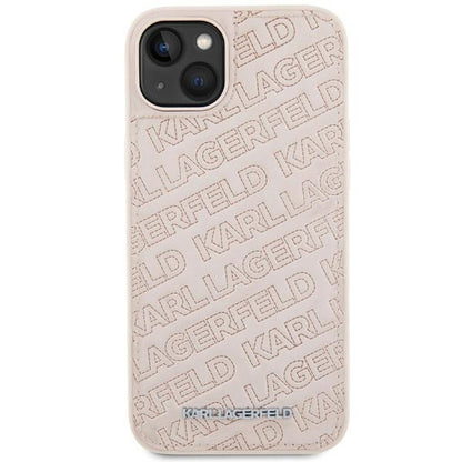 Futrola za Apple iPhone 15, Karl Lagerfeld, Diagonal Quilted K uzorak, Roza