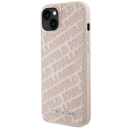 Futrola za Apple iPhone 15, Karl Lagerfeld, Diagonal Quilted K uzorak, Roza