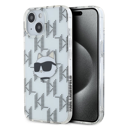 Futrola za Apple iPhone 15, Karl Lagerfeld, IML Electroplated Choupette Head, Prozirna
