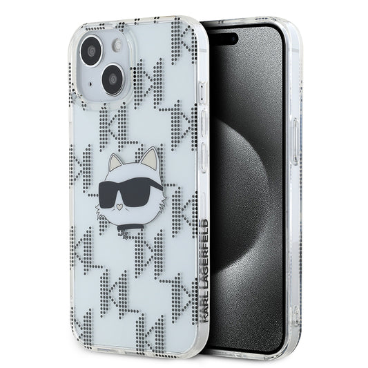 Futrola za Apple iPhone 15, Karl Lagerfeld, IML Electroplated Choupette Head, Prozirna