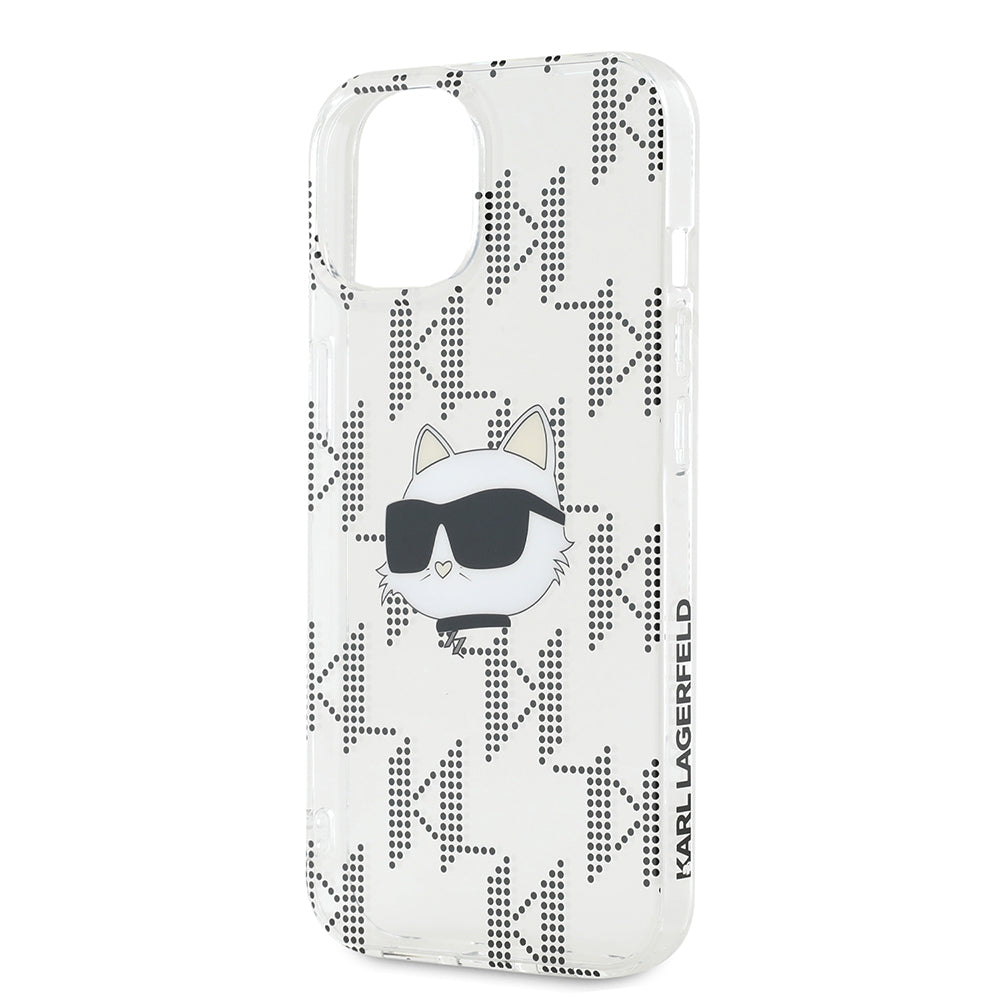 Futrola za Apple iPhone 15, Karl Lagerfeld, IML Electroplated Choupette Head, Prozirna