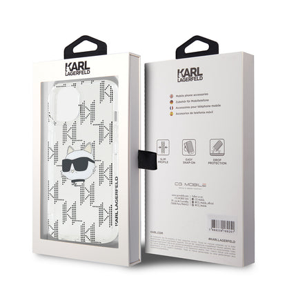 Futrola za Apple iPhone 15, Karl Lagerfeld, IML Electroplated Choupette Head, Prozirna