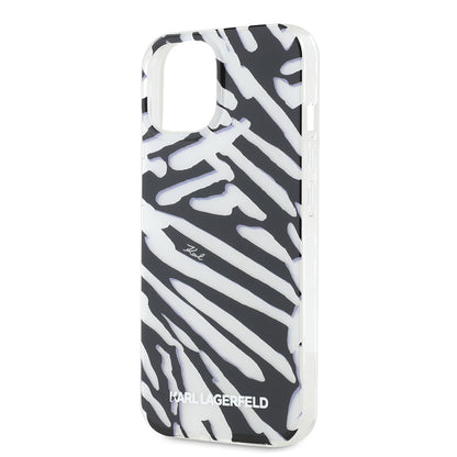 Futrola za Apple iPhone 15, Karl Lagerfeld, IML Luxury Zebra Pattern with Strap, Crna