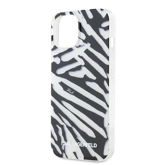 Futrola za Apple iPhone 15, Karl Lagerfeld, IML Luxury Zebra Pattern with Strap, Crna
