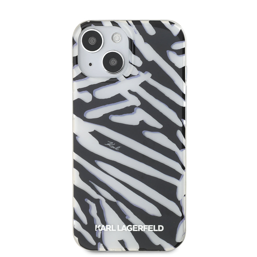 Futrola za Apple iPhone 15, Karl Lagerfeld, IML Luxury Zebra Pattern with Strap, Crna