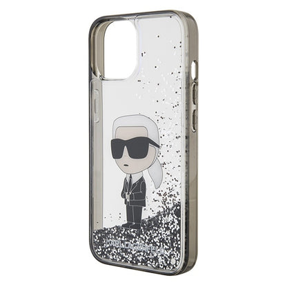 Futrola za Apple iPhone 15, Karl Lagerfeld, Liquid Glitter Ikonik Karl, Prozirna