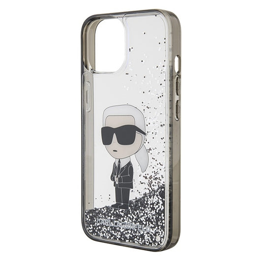 Futrola za Apple iPhone 15, Karl Lagerfeld, Liquid Glitter Ikonik Karl, Prozirna