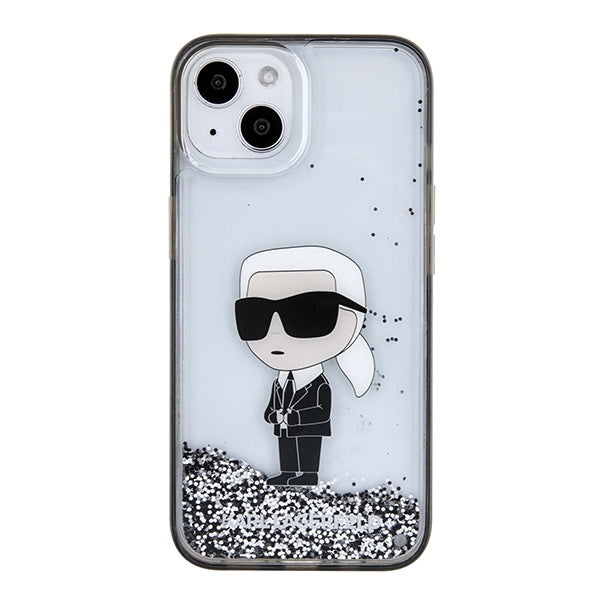 Futrola za Apple iPhone 15, Karl Lagerfeld, Liquid Glitter Ikonik Karl, Prozirna