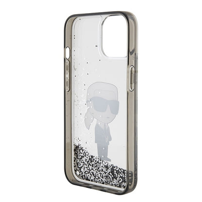 Futrola za Apple iPhone 15, Karl Lagerfeld, Liquid Glitter Ikonik Karl, Prozirna