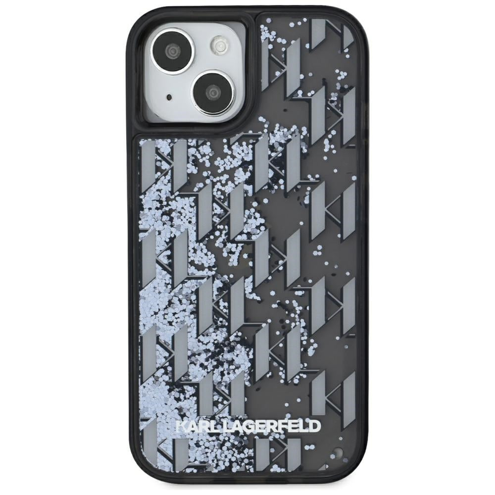Futrola za Apple iPhone 15, Karl Lagerfeld, Liquid Glitter Monogram, Crna