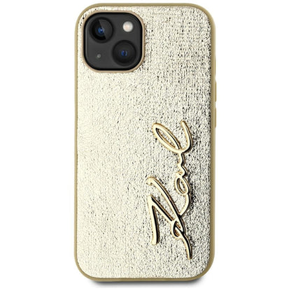 Futrola za Apple iPhone 15, Karl Lagerfeld, Metal Signature, Zlatna