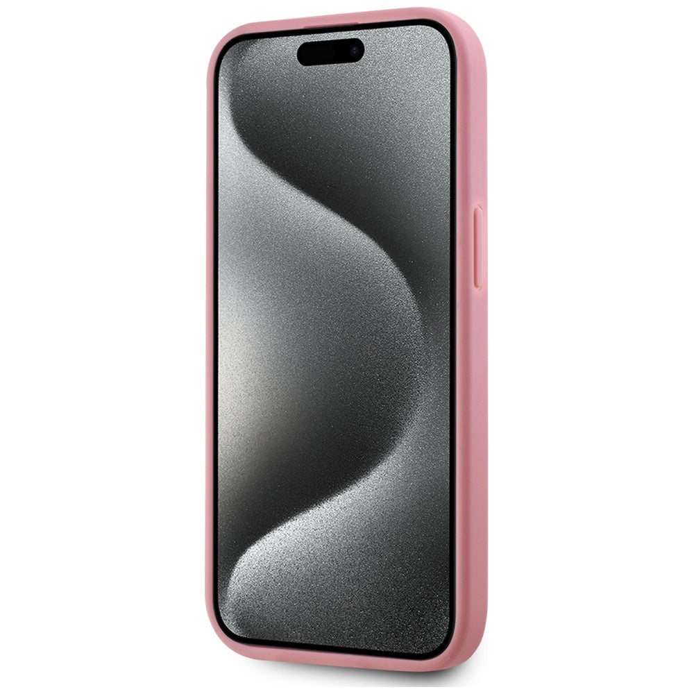 Futrola za Apple iPhone 15, Karl Lagerfeld, Metal Signature, Roza