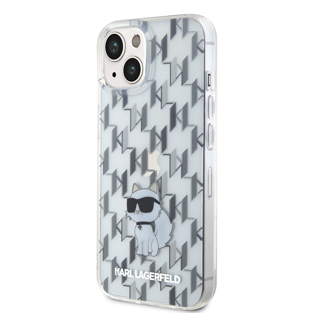 Futrola za Apple iPhone 15, Karl Lagerfeld, Monogram Choupette, Prozirna