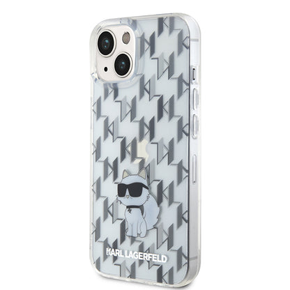Futrola za Apple iPhone 15, Karl Lagerfeld, Monogram Choupette, Prozirna
