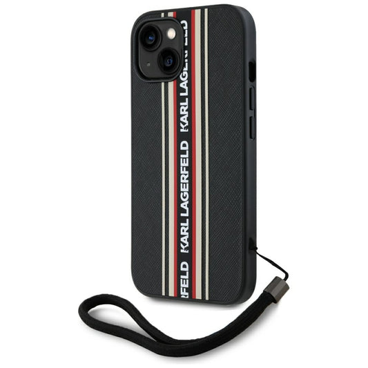 Futrola za Apple iPhone 15, Karl Lagerfeld, Saffiano Athleisure Stripes with Strap, Rosie