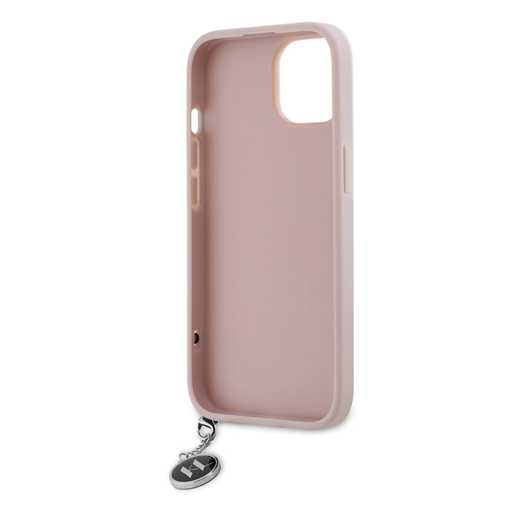 Futrola za Apple iPhone 15, Karl Lagerfeld, Saffiano Rhinestones & Charm, Roza