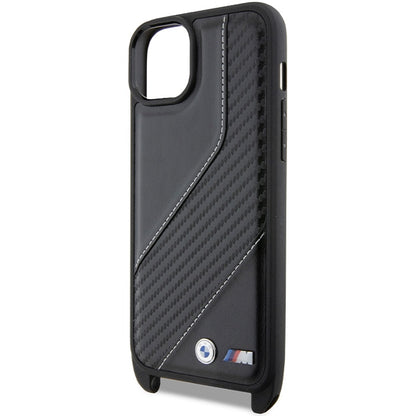 Maska za Apple iPhone 15 Plus, BMW, M Edition Carbon Stripe & Strap, Crna