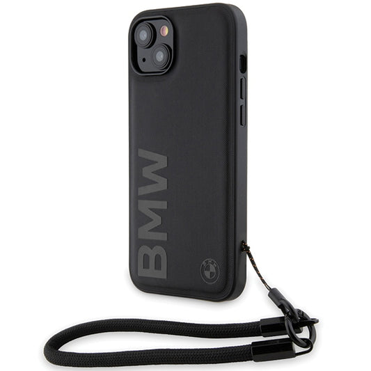 Maska za Apple iPhone 15 Plus, BMW, Signature Wordmark Cord, Crna