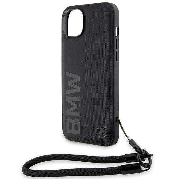 Maska za Apple iPhone 15 Plus, BMW, Signature Wordmark Cord, Crna