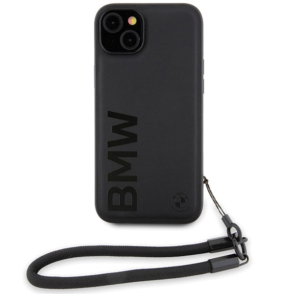 Maska za Apple iPhone 15 Plus, BMW, Signature Wordmark Cord, Crna