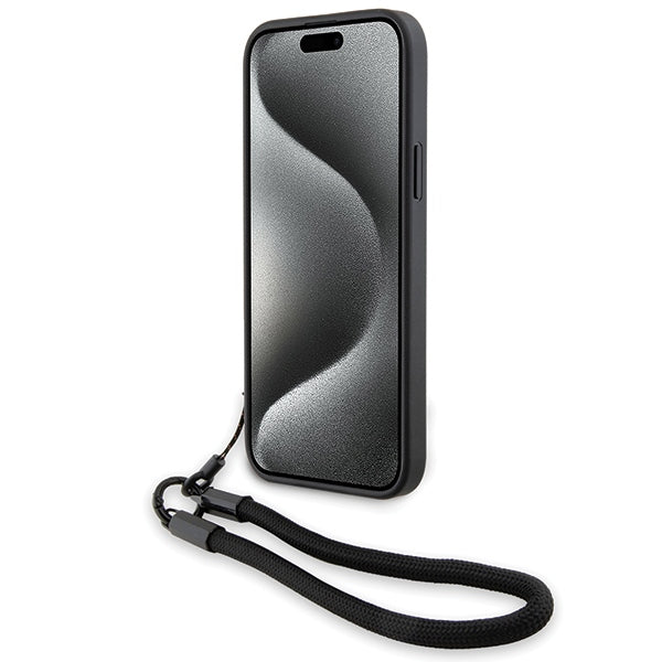 Maska za Apple iPhone 15 Plus, BMW, Signature Wordmark Cord, Crna