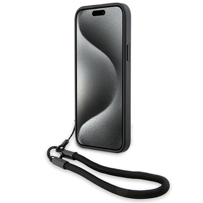 Maska za Apple iPhone 15 Plus, BMW, Signature Wordmark Cord, Crna