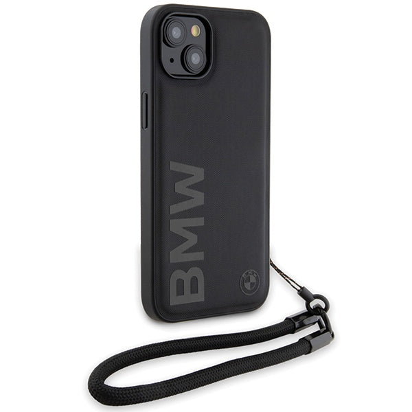 Maska za Apple iPhone 15 Plus, BMW, Signature Wordmark Cord, Crna