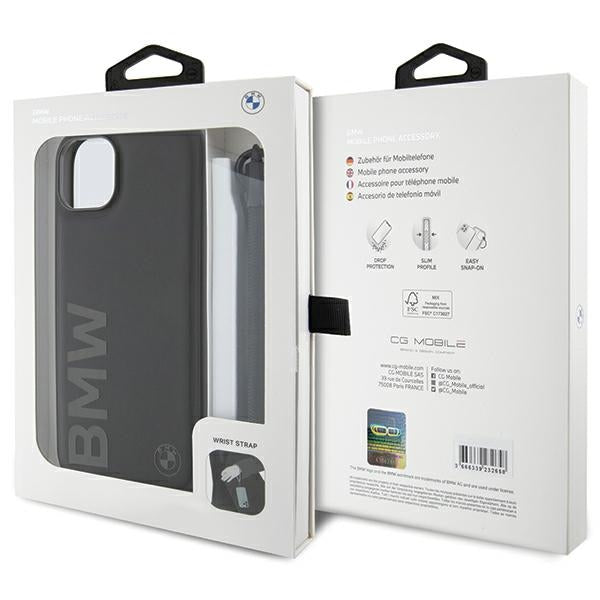 Maska za Apple iPhone 15 Plus, BMW, Signature Wordmark Cord, Crna