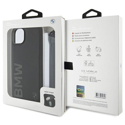Maska za Apple iPhone 15 Plus, BMW, Signature Wordmark Cord, Crna