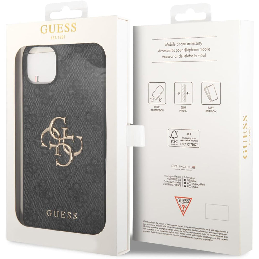 Futrola za Apple iPhone 15 Plus, Guess, 4G Big Logo, Siva