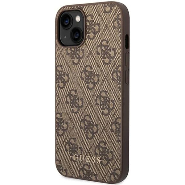 Futrola za Apple iPhone 15 Plus, Guess, 4G Metal Gold Logo, Smeđa