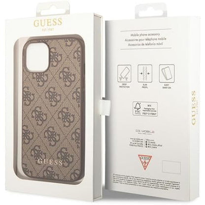 Futrola za Apple iPhone 15 Plus, Guess, 4G Metal Gold Logo, Smeđa