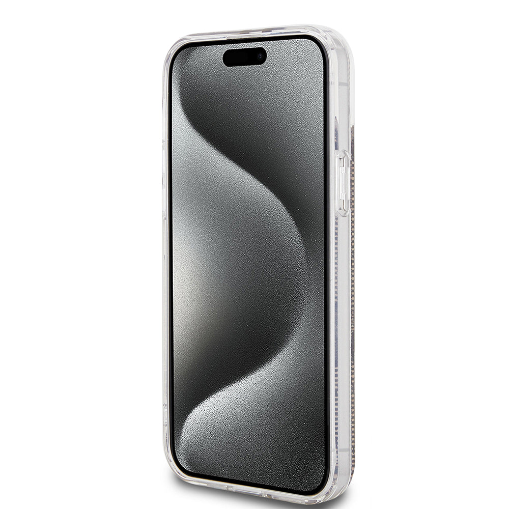 Futrola za Apple iPhone 15 Plus, Guess, IML 4G Gold Stripe, Smeđa