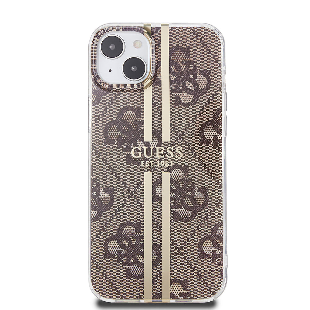 Futrola za Apple iPhone 15 Plus, Guess, IML 4G Gold Stripe, Smeđa