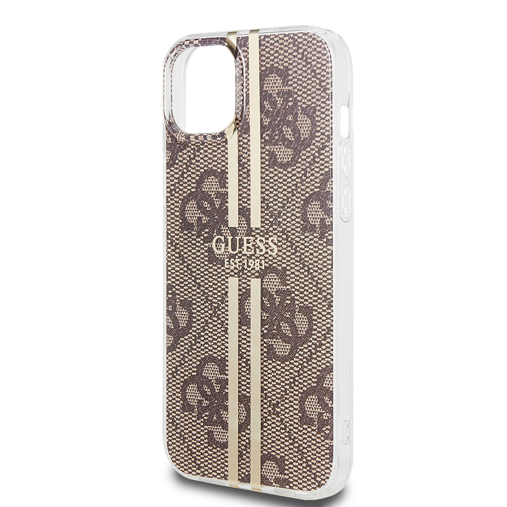 Futrola za Apple iPhone 15 Plus, Guess, IML 4G Gold Stripe, Smeđa