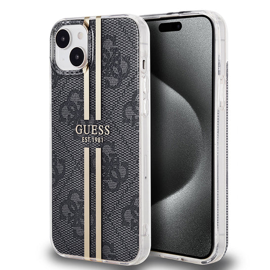 Futrola za Apple iPhone 15 Plus, Guess, IML 4G Gold Stripe, Crna