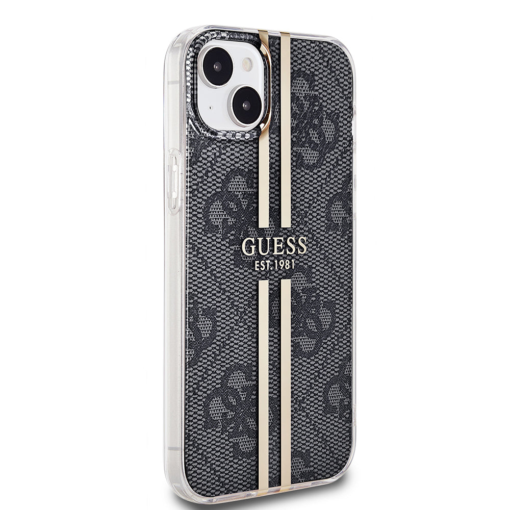 Futrola za Apple iPhone 15 Plus, Guess, IML 4G Gold Stripe, Crna