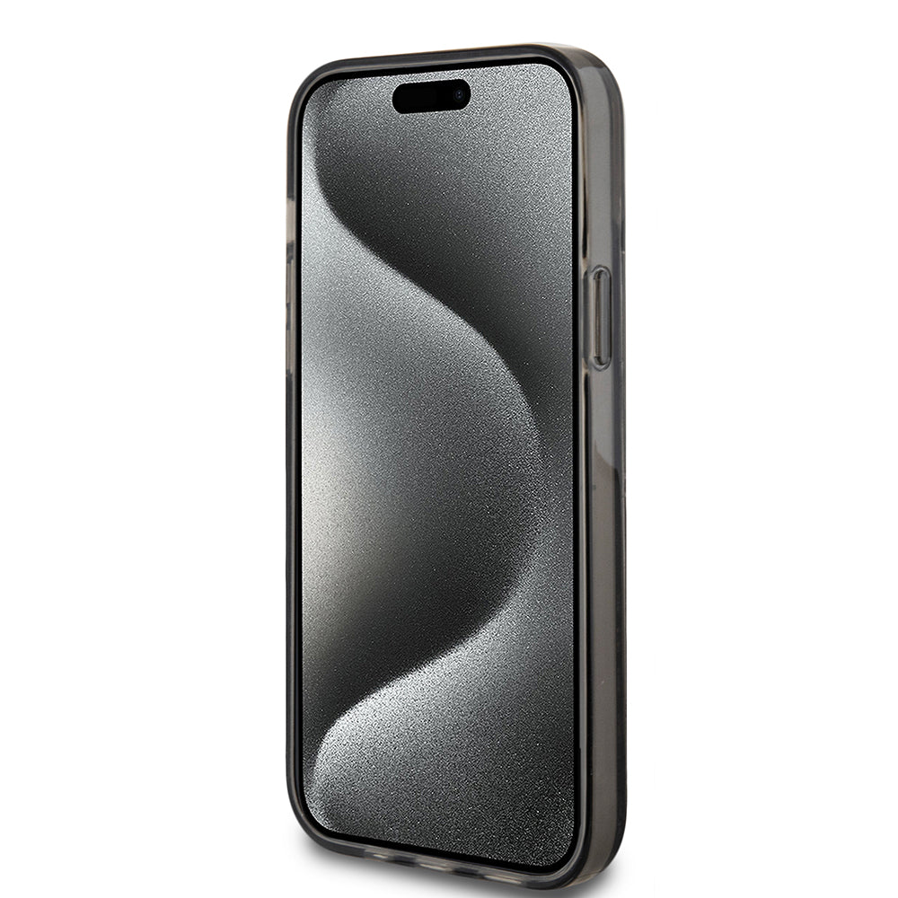 Futrola za Apple iPhone 15 Plus, Guess, Liquid Glitter Gold Stripes, Crna