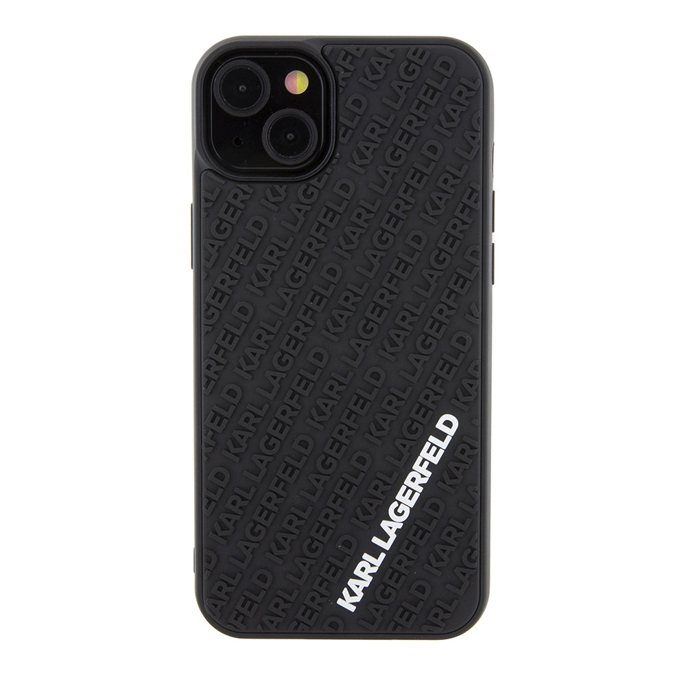 Futrola za Apple iPhone 15 Plus, Karl Lagerfeld, 3D Rubber Multi Logo, Crna