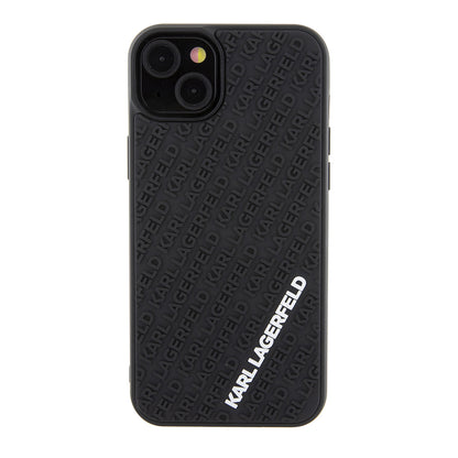 Futrola za Apple iPhone 15 Plus, Karl Lagerfeld, 3D Rubber Multi Logo, Crna
