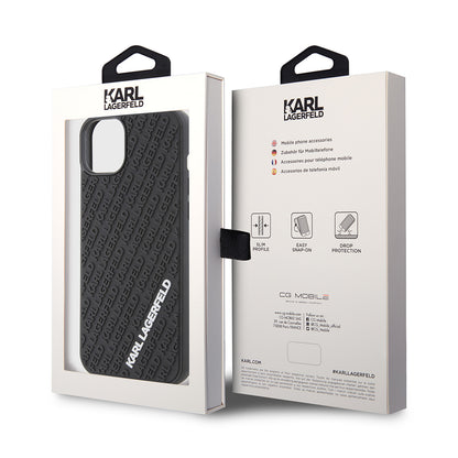 Futrola za Apple iPhone 15 Plus, Karl Lagerfeld, 3D Rubber Multi Logo, Crna