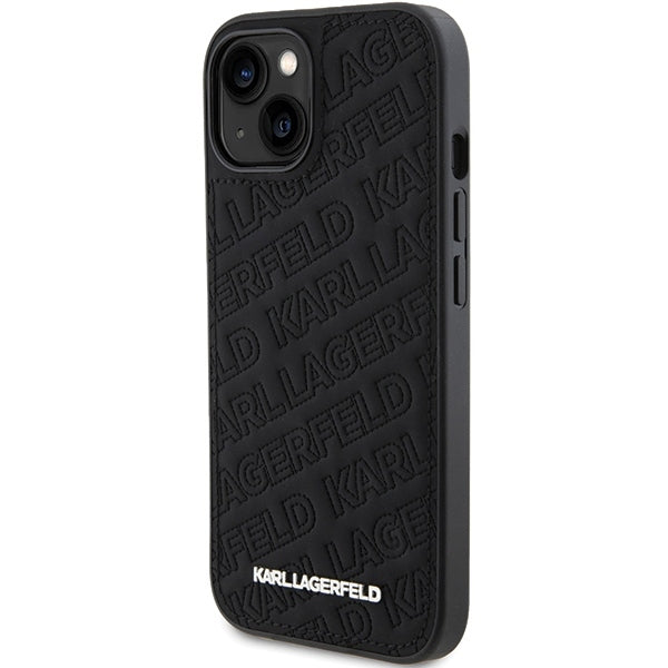 Futrola za Apple iPhone 15 Plus, Karl Lagerfeld, Diagonal Quilted K Pattern, Crna