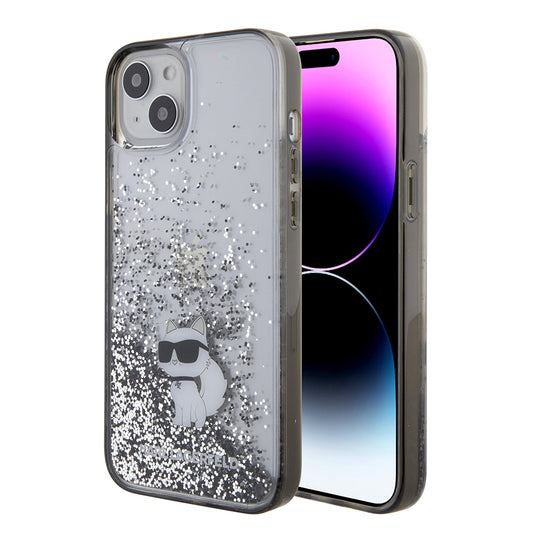 Futrola za Apple iPhone 15 Plus, Karl Lagerfeld, Liquid Glitter Choupette, Prozirna