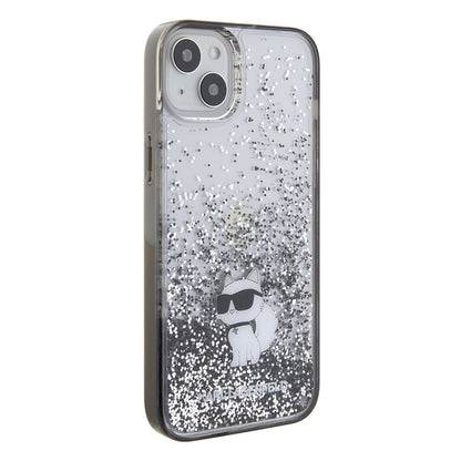Futrola za Apple iPhone 15 Plus, Karl Lagerfeld, Liquid Glitter Choupette, Prozirna