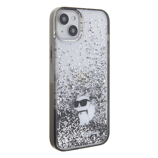 Futrola za Apple iPhone 15 Plus, Karl Lagerfeld, Liquid Glitter Choupette, Prozirna