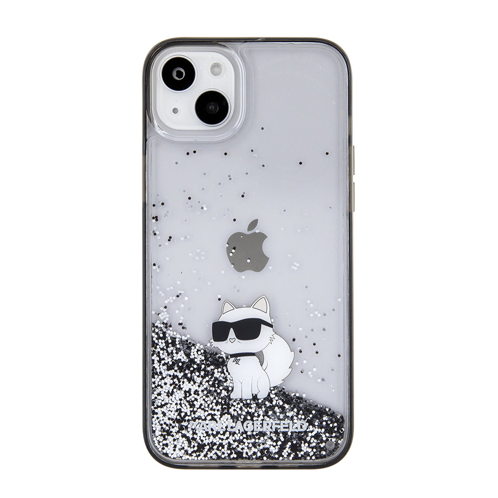 Futrola za Apple iPhone 15 Plus, Karl Lagerfeld, Liquid Glitter Choupette, Prozirna