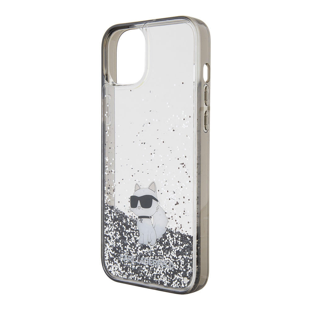 Futrola za Apple iPhone 15 Plus, Karl Lagerfeld, Liquid Glitter Choupette, Prozirna