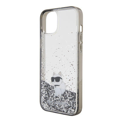 Futrola za Apple iPhone 15 Plus, Karl Lagerfeld, Liquid Glitter Choupette, Prozirna