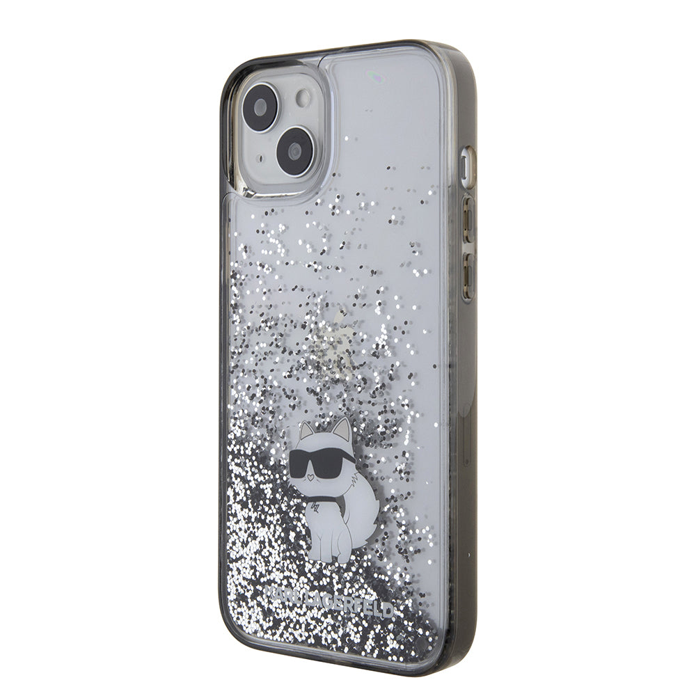Futrola za Apple iPhone 15 Plus, Karl Lagerfeld, Liquid Glitter Choupette, Prozirna