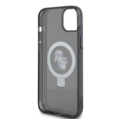 Futrola za Apple iPhone 15 Plus, Karl Lagerfeld, Ringstand Karl & Choupette, Crna